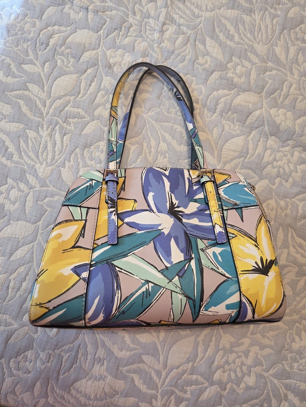 GUESS bright Floral Satchel